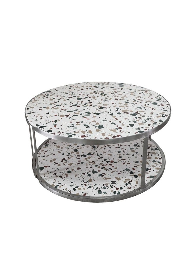 DANUBE HOME Venveto Round Coffee Table - White Pattern  - Image 3