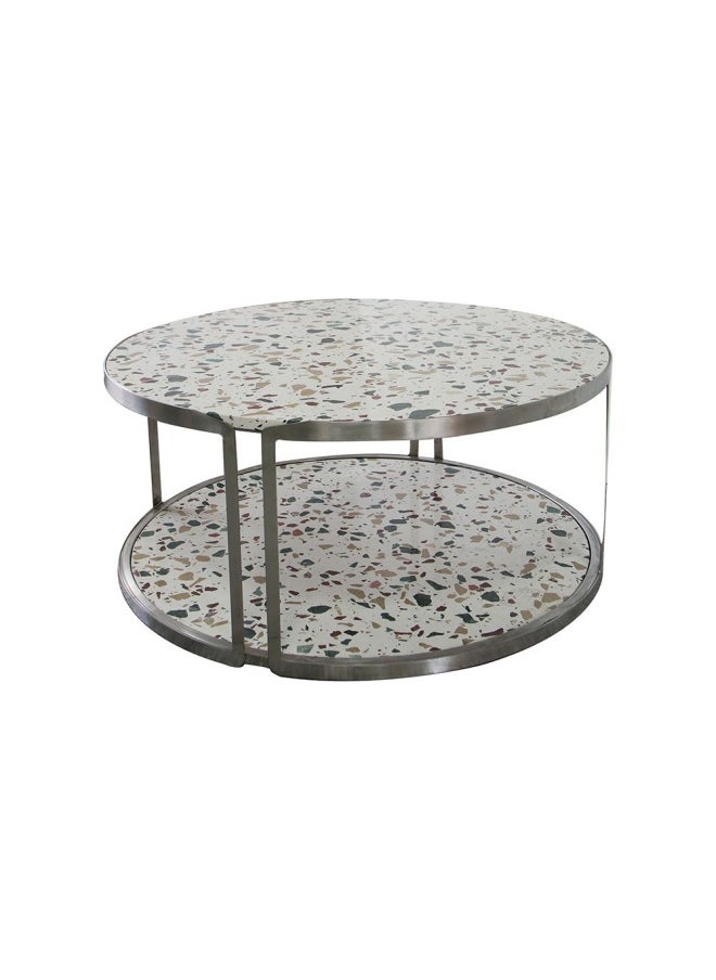 DANUBE HOME Venveto Round Coffee Table - White Pattern  - Image 4