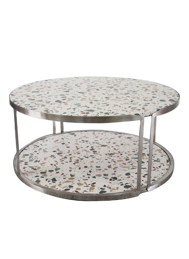 DANUBE HOME Venveto Round Coffee Table - White Pattern - Image 2