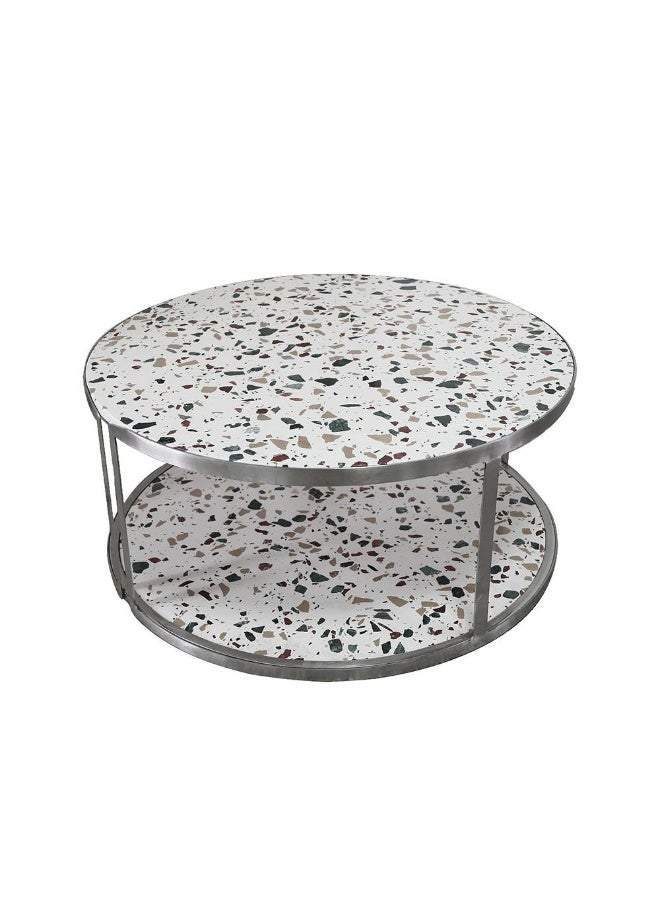 DANUBE HOME Venveto Round Coffee Table - White Pattern - Image 3