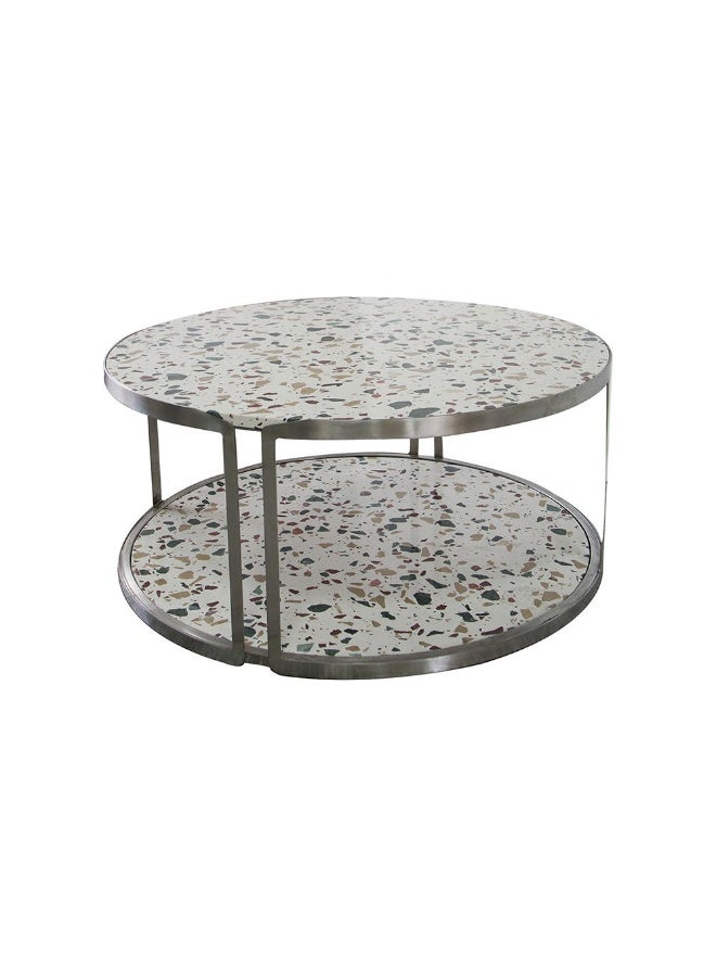 DANUBE HOME Venveto Round Coffee Table - White Pattern - Image 4