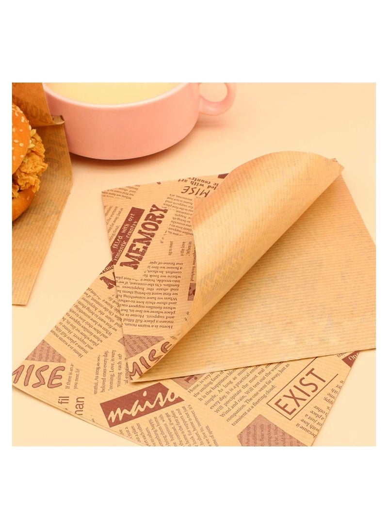 NIBEMINENT Kraft Paper Packing Bags, 100PCS Letters Printed Pastry Donut Bread Wedding Decoration Food Greaseproof Sandwich Bags  - Image 4