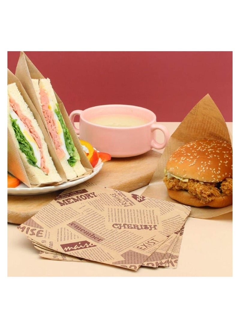 NIBEMINENT Kraft Paper Packing Bags, 100PCS Letters Printed Pastry Donut Bread Wedding Decoration Food Greaseproof Sandwich Bags  - Image 5