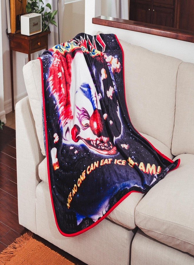 Silver Buffalo Killer Klowns from Outer Space Original Poster Raschel Fleece Throw Blanket | Soft Plush Cover for Sofa, Bed | 45 x 60 Inches - Image 4