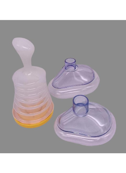 2 Pack Choking First Aid Device Yellow Breathing Trainer, Choking Emergency Rescue Mask, Artificial Heart and Lung Device