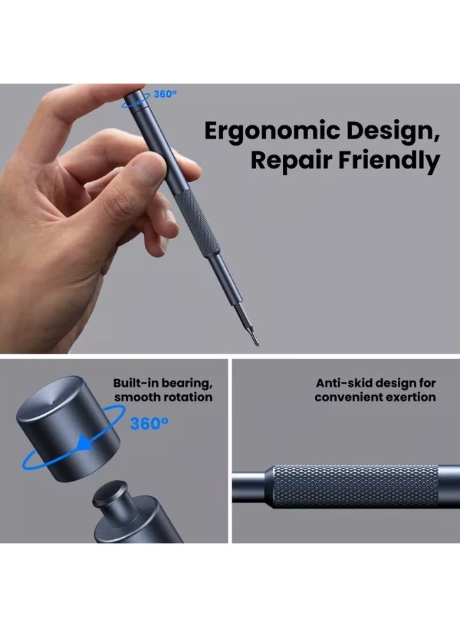 Goolsky مجموعة مفكات دقيقة صغيرة 25 في 1، مجموعة أدوات إصلاح مهنية مغناطيسية مصغرة للهاتف، الكمبيوتر، الساعة، اللابتوب، جرس الباب، النظارات، الإلكترونية، [مفك من الصلب المحمل] - Image 5