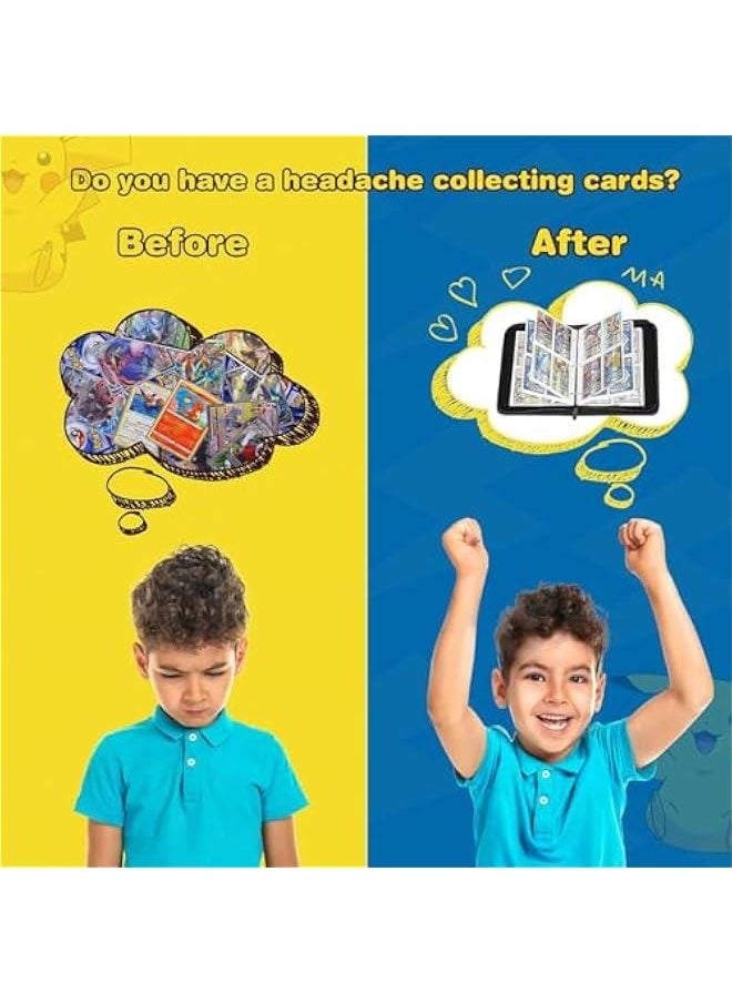 Captaintech Cartoon Anime Card Binder Trading Card Games Collection Binder Case Book Holds Up to 400 Cards with 50 Removable Sleeves Carrying Case Binder Album  - Image 5