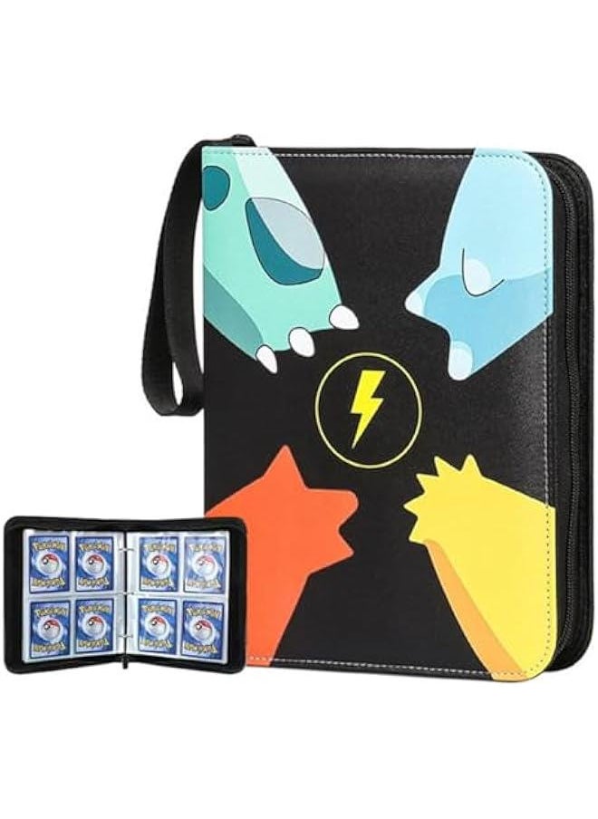Captaintech Cartoon Anime Card Binder Trading Card Games Collection Binder Case Book Holds Up to 400 Cards with 50 Removable Sleeves Carrying Case Binder Album  - Image 1