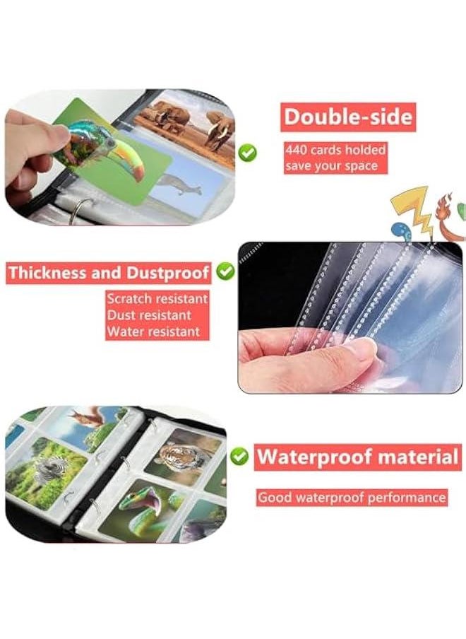 Captaintech Cartoon Anime Card Binder Trading Card Games Collection Binder Case Book Holds Up to 400 Cards with 50 Removable Sleeves Carrying Case Binder Album  - Image 4