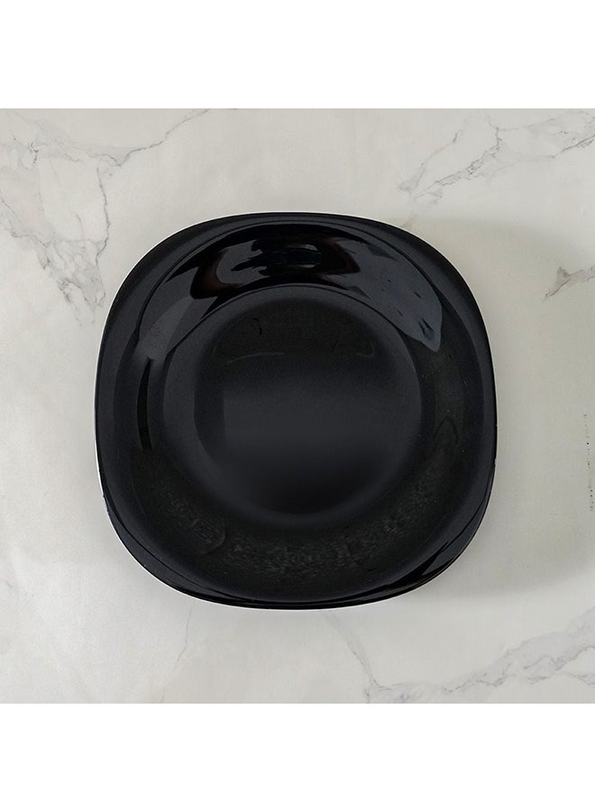 DANUBE HOME Essential Square Opal Side Plate – Durable Opal Glass Side Plate, Microwave & Dishwasher Safe, Elegant Small Plate for Appetizers, Desserts, Perfect for Home and Restaurant Use - Black - 22 cm - Image 1