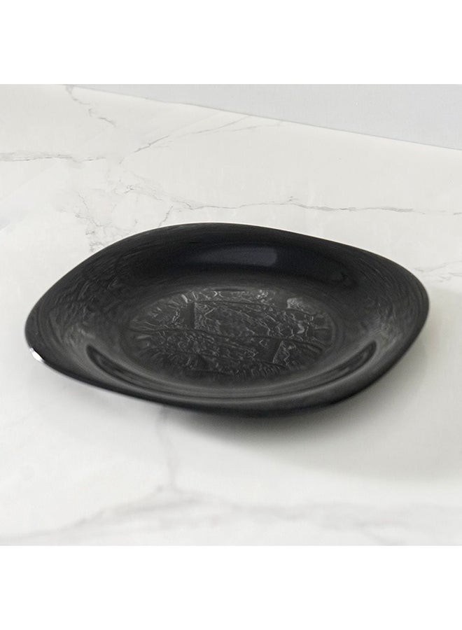 DANUBE HOME Essential Square Opal Side Plate – Durable Opal Glass Side Plate, Microwave & Dishwasher Safe, Elegant Small Plate for Appetizers, Desserts, Perfect for Home and Restaurant Use - Black - 22 cm - Image 2