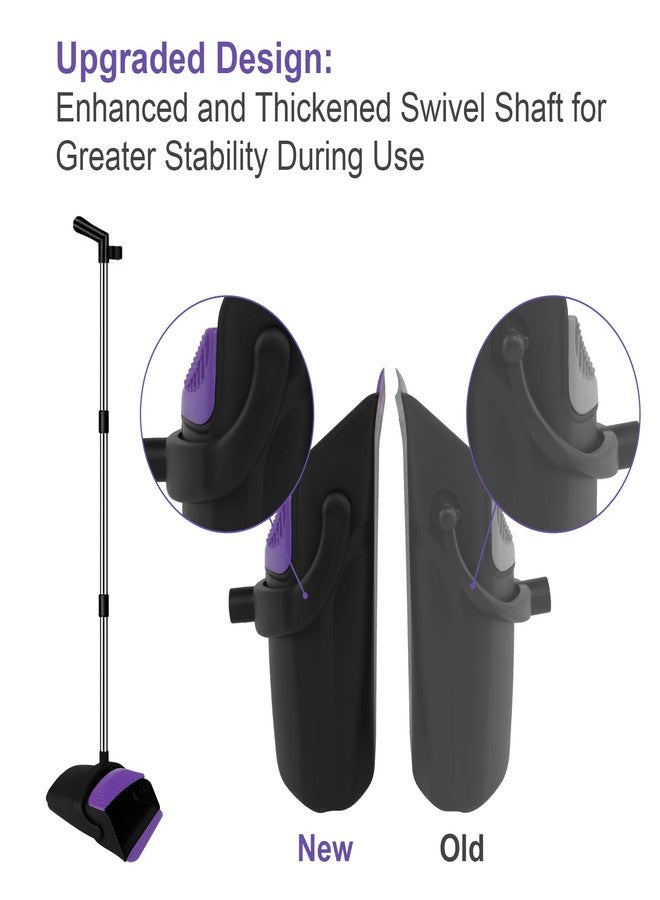 TNELTUEB Broom and Dustpan Set, Upright Purple Broom with Dustpan Combo Set 51" Long Handle, Self Cleaning Dust Pan for Home, Kitchen and Office - Image 3