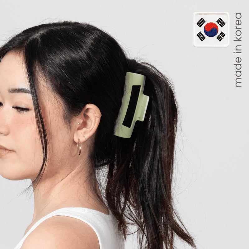 Mello The Original Mello Hair Claw Clip Squishy Claw Clip Made in Korea Patent Pending 30021976 (Green, Medium) - Image 3