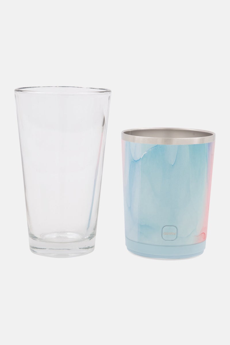 asobu Vacuum Insulated Stainless Steel Beer Sleeve Glass 500ml, Blue - Image 1