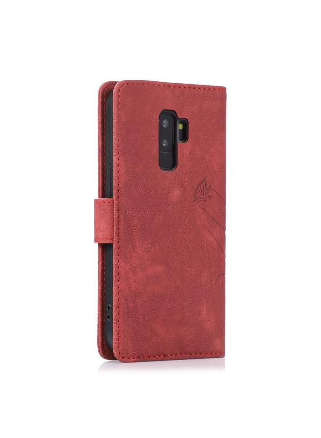 اس-توب جراب لهاتف Samsung Galaxy S9+ مصنوع من الجلد المنقوش بنقشة فراشة الأوركيد - Image 3