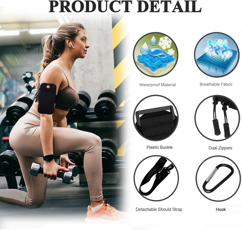 MOVOYEE Phone Holder for Running Armband,2Pack Cell Phone Purse Small Crossbody Bags for Women Men Kids,iPhone 11 12 13 14 15 Pro Max Xs Xr X 8 Plus SE Mini Galaxy Ultra Plus S24 Note Pouch Arm Bands - Image 5