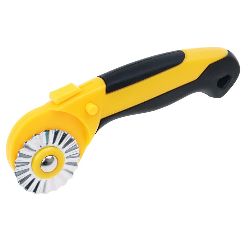AUTOTOOLHOME 45mm Rotary Cutter with 9pcs Extra Blades Automatic Fabric Roller Cutter Perforator Crochet Edge Pinking Rotary Blades for Quilting, Sewing, Crafting - Image 5