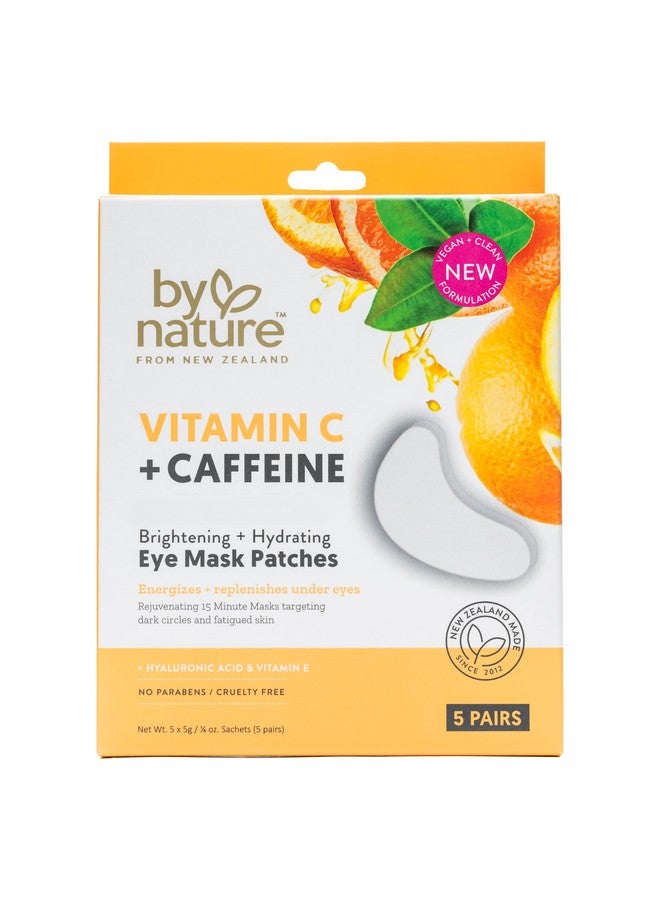 By Nature Vitamin C + Caffeine Brightening + Hydrating Under Eye Mask Patches - Energizing + Replenishing Eye Patches for Dark Circles - Skincare from New Zealand - Under Eye Patches - 5 Pairs - Image 3