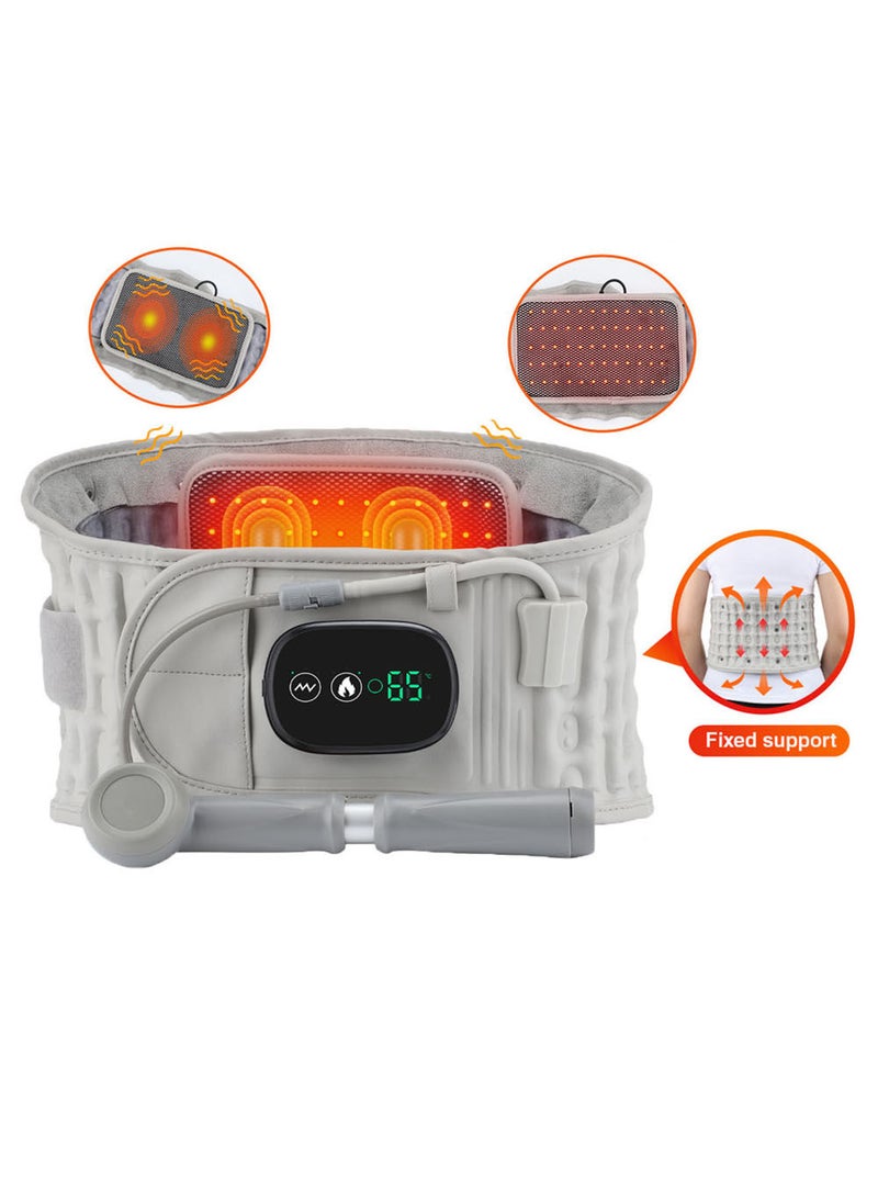 EzzySo - Infrared Heating Inflatable Belt Decompression Massaeger USB Charge LED Display Lumbar Bandage Spinal Corrector Waist Vibration - Image 1