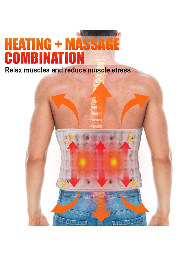 EzzySo - Infrared Heating Inflatable Belt Decompression Massaeger USB Charge LED Display Lumbar Bandage Spinal Corrector Waist Vibration - Image 1