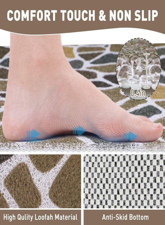 Mofonky Corner Shower Mat Non Slip: Mofonky 27.5 x 27.5 Inch Large Triangular Shower Mats for Inside Shower - Colorful Soft Loofah Shower Floor Mat Anti Slip - Image 3