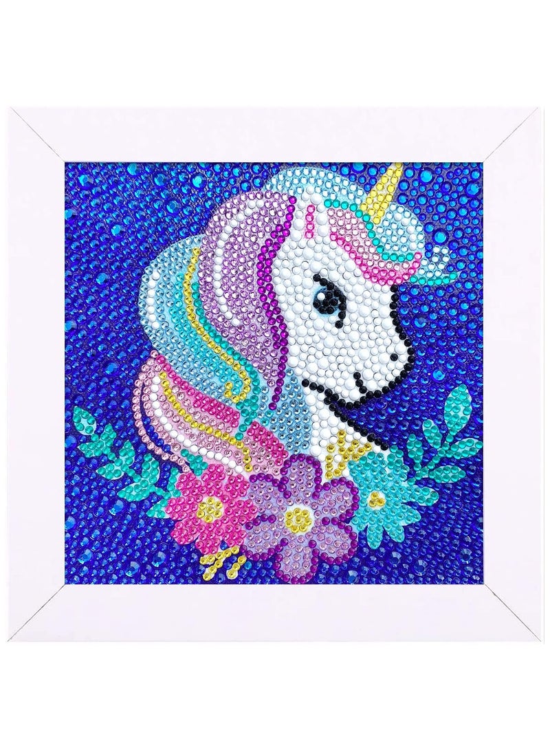 5D Diamond Painting Kits for Kids Wooden Frame Diamond Arts and Crafts for Kids Mosaic Gem Stickers by Number Kits DIY Painting Arts Crafts Supply Set Embroidery Gift，Dream horse  - Image 1