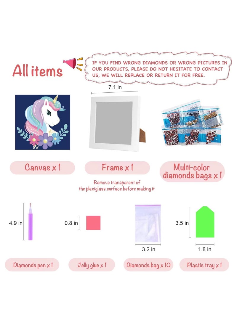 5D Diamond Painting Kits for Kids Wooden Frame Diamond Arts and Crafts for Kids Mosaic Gem Stickers by Number Kits DIY Painting Arts Crafts Supply Set Embroidery Gift，Dream horse  - Image 4