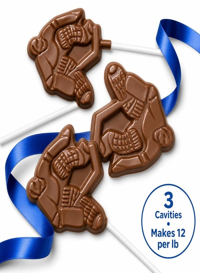 Lollipops Hockey Player Goalie Lollipop Chocolate Candy Mold 215 with 3 Cavities - Image 2