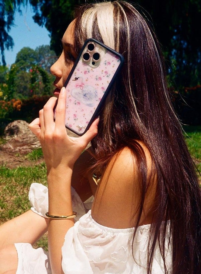 Wildflower Cases - Compatible with Apple iPhone 13/14 | Protective Black Bumper, 4ft Drop Test Certified, Women Owned Small Business | Sweet Swan - Bird Pink Ballet Coquette Cute Aesthetic Trendy - Image 3