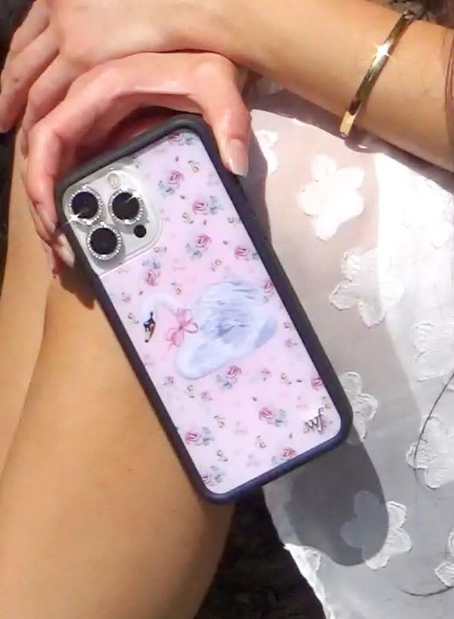 Wildflower Cases - Compatible with Apple iPhone 13/14 | Protective Black Bumper, 4ft Drop Test Certified, Women Owned Small Business | Sweet Swan - Bird Pink Ballet Coquette Cute Aesthetic Trendy - Image 5