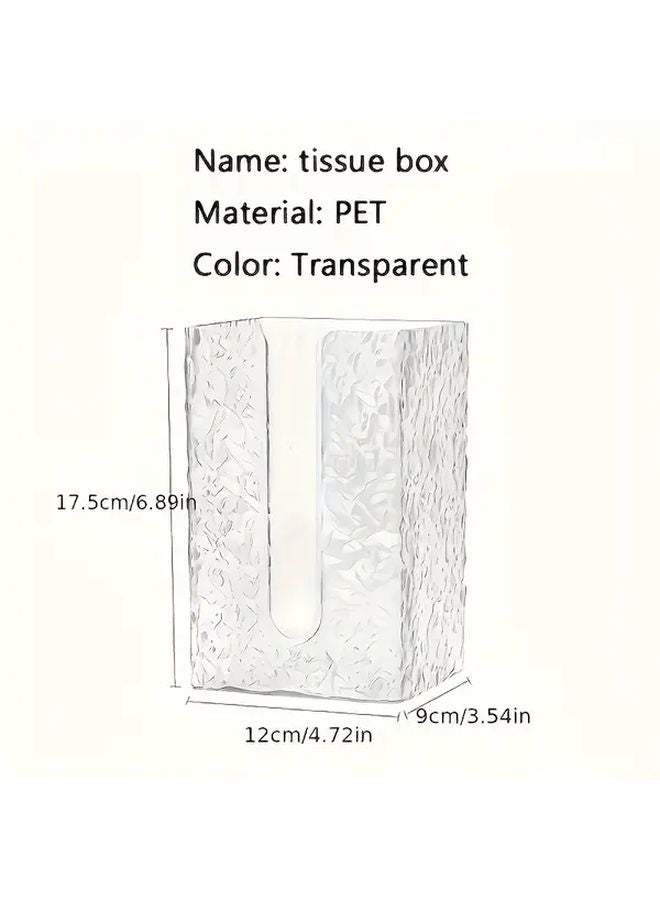 Transparent Glacier Pattern Tissue Box No Drill Wall Mounted Bathroom Living Room Tissue Holder - Image 4