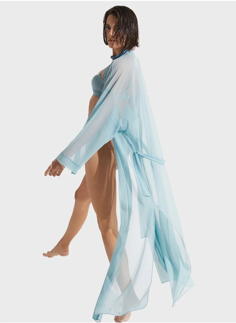 جون Mesh Longline Kimono