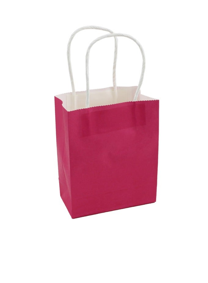 PARTY FUN Paper Gift Bag 10Pcs Pkt 12x6x15Cm Pink Color  - Image 1