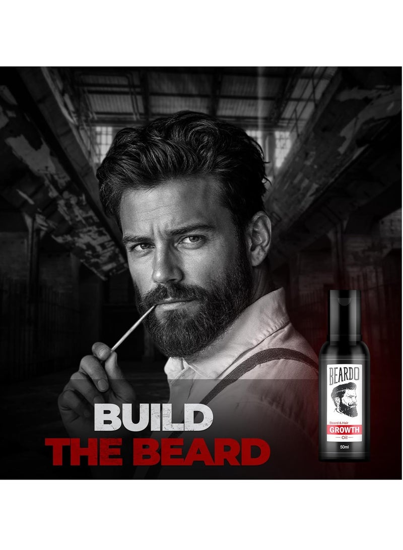 BEARDO Beardo Beard and Hair Growth Oil - 50 ml for faster beard growth and thicker looking beard | Natural Actives Only | No Harmful Chemicals - Image 2