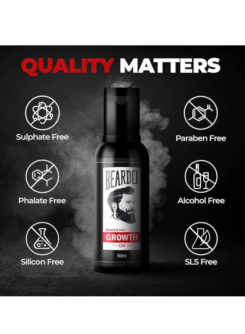 BEARDO Beardo Beard and Hair Growth Oil - 50 ml for faster beard growth and thicker looking beard | Natural Actives Only | No Harmful Chemicals - Image 5