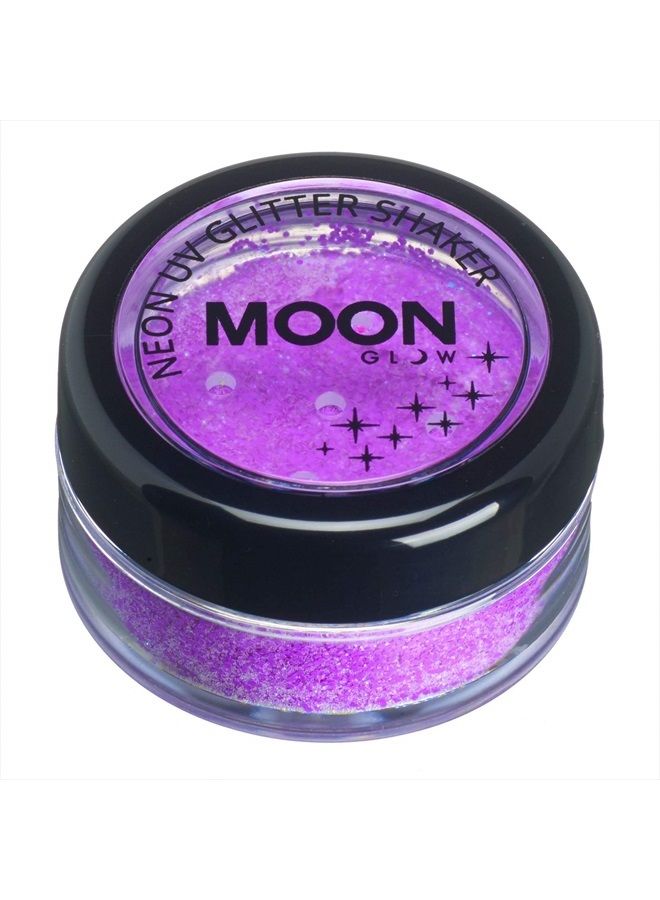 Moon Glow Blacklight Neon UV Glitter Shaker 5g / 0.18oz Purple – Glows Brightly Under Blacklights/UV Lighting! - Image 1