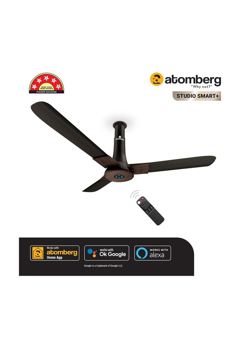 atomberg Studio Smart+ 1200mm BLDC Ceiling Fan with IoT & Remote | BEE 5 star Rated Energy Efficient Ceiling Fan | High Air Delivery with LED Indicators | 2+1 Year Warranty (Earth Brown) - pzsku/Z440944D05C67C2DD43D9Z/45/_/1728901896/35414471-47e8-458f-b614-1811f6f5dfeb