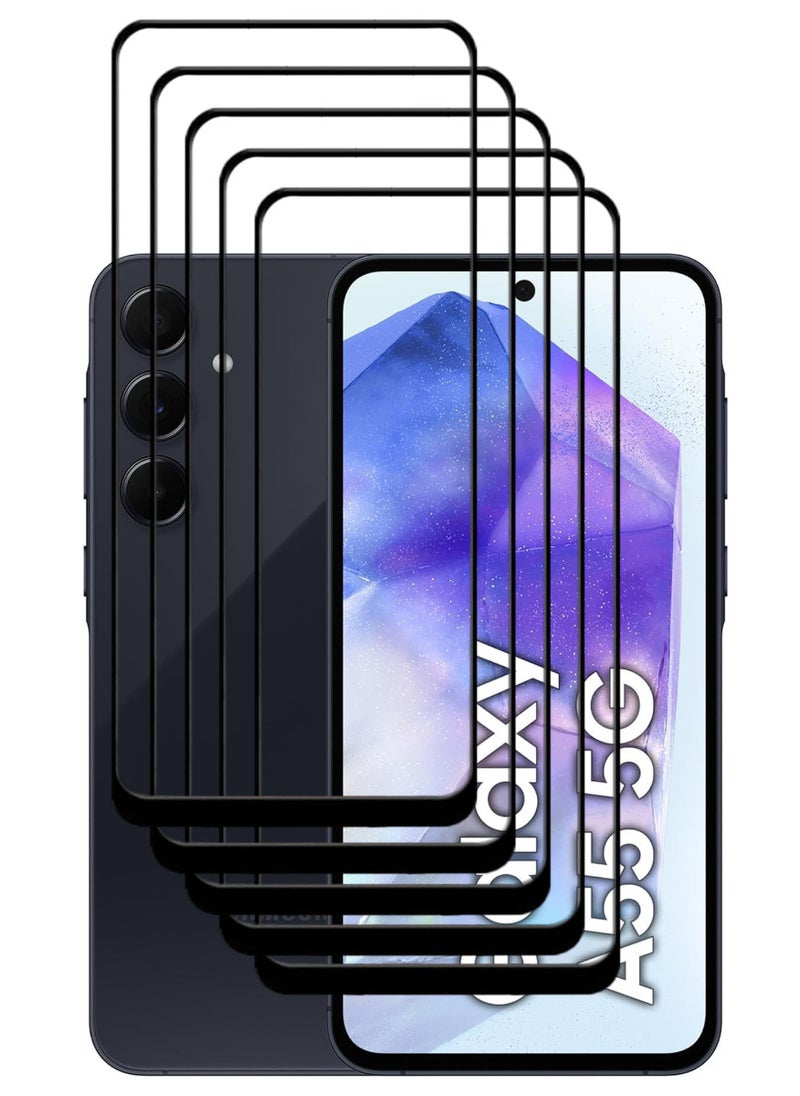 ACLIX 5 Pieces Antistatic ESD Dustproof Premium Quality High Definition Tempered Glass Screen Protector Designed For Samsung Galaxy A55 - Image 1