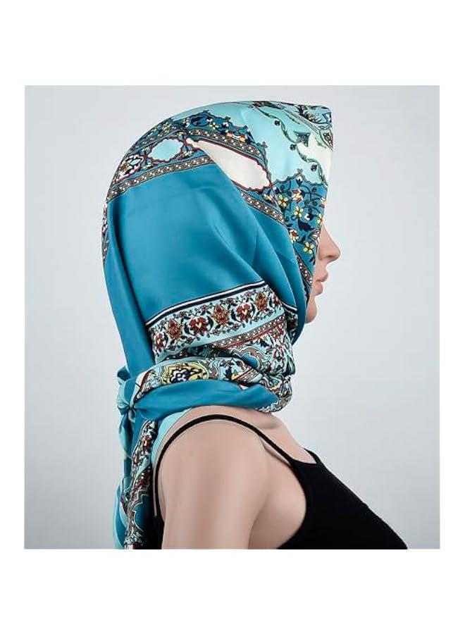 Arabest XL 40x40 Inch Extra Large Silk Satin Scarf Tops for Women Head Wraps Shirt Bandana Curly Hair Tie Headband Headscarf - Image 2