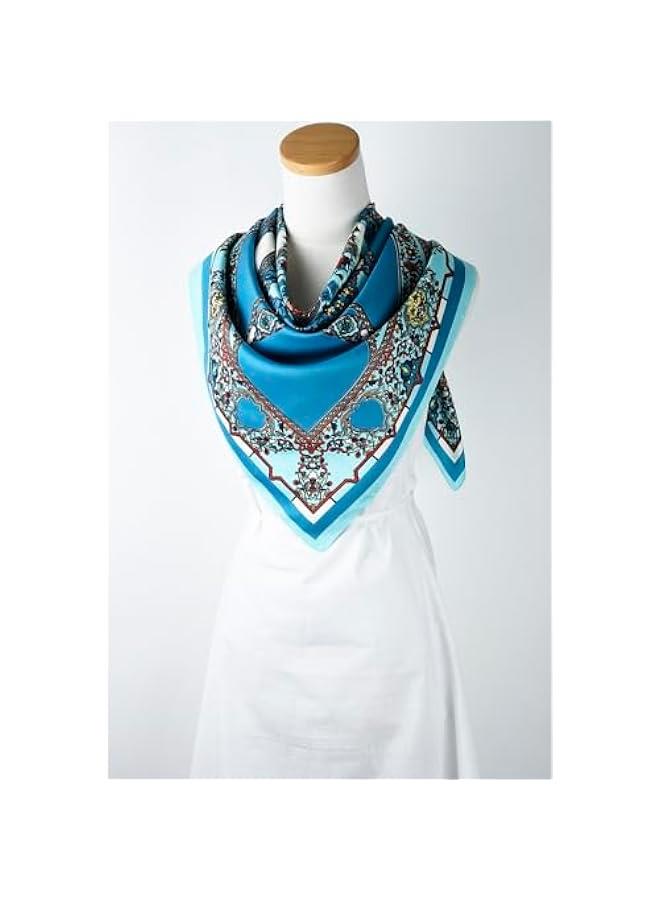 Arabest XL 40x40 Inch Extra Large Silk Satin Scarf Tops for Women Head Wraps Shirt Bandana Curly Hair Tie Headband Headscarf - Image 3