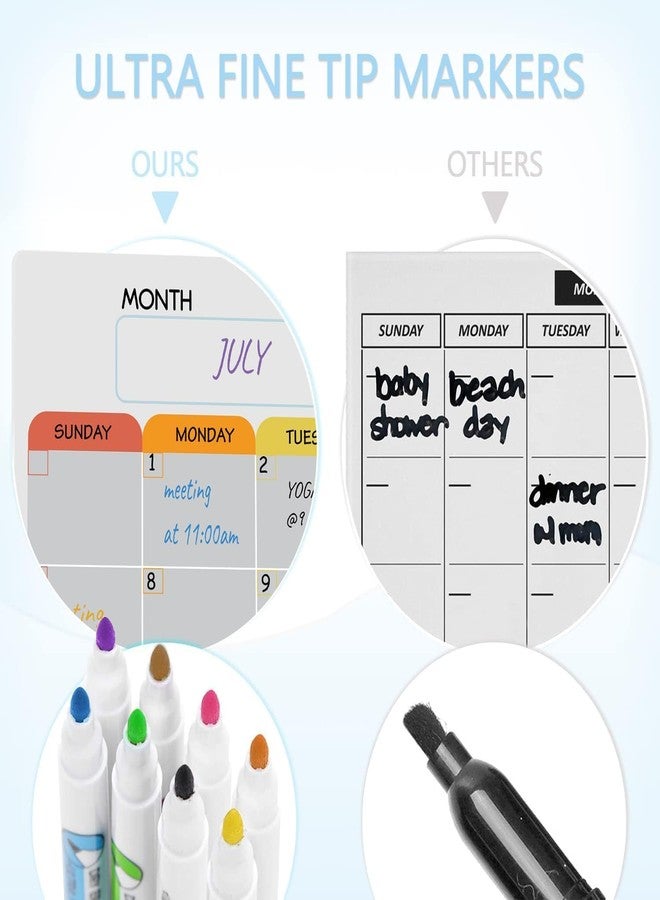 Hivillexun Magnetic Dry Erase Calendar Whiteboard Set (5-Pack) - Includes Meal Planner, Conversion Chart, Family Menu Organizer, Shopping List, and Daily Schedule - 8 Markers and 1 Eraser - Image 3