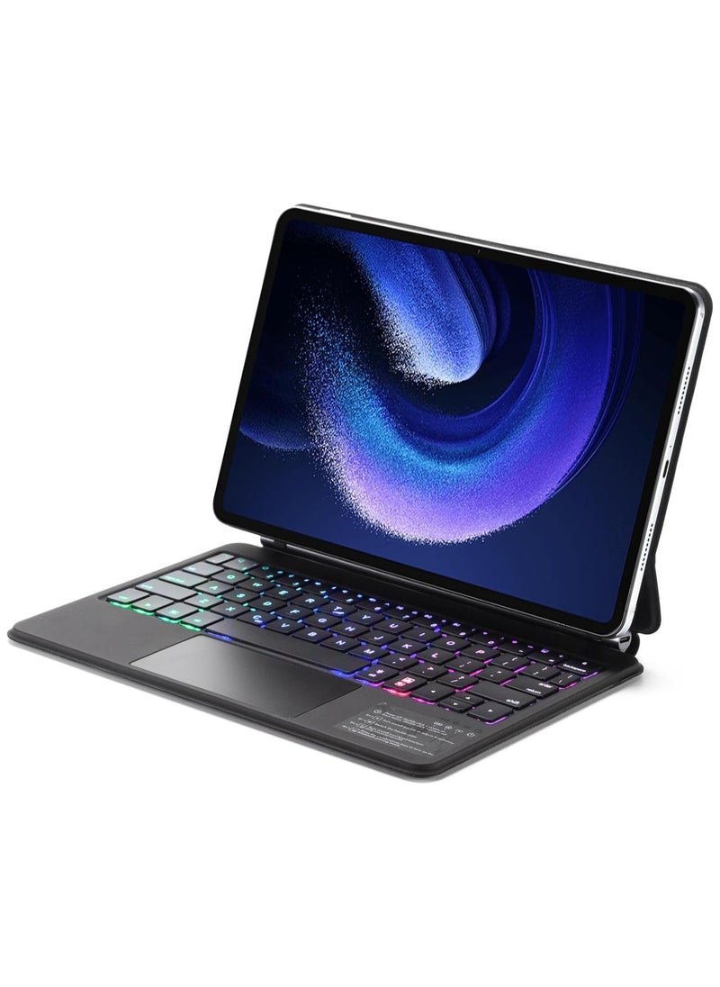 ماركة غير محددة Magic Smart Bluetooth Keyboard Case Compatible with Samsung Galaxy Tab S9 Plus 12.4 inch 2023(X810/X816B/X818U) with Trackpad RGB Backlit Keyboard for Galaxy Tab S9+  - Image 1