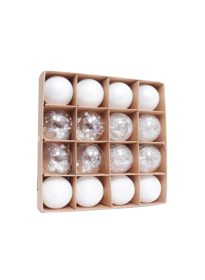 Generic Cross-border Christmas decoration Ball 6cm/16PCs electroplating plastic painted special-shaped Christmas ball set Christmas tree pendant 