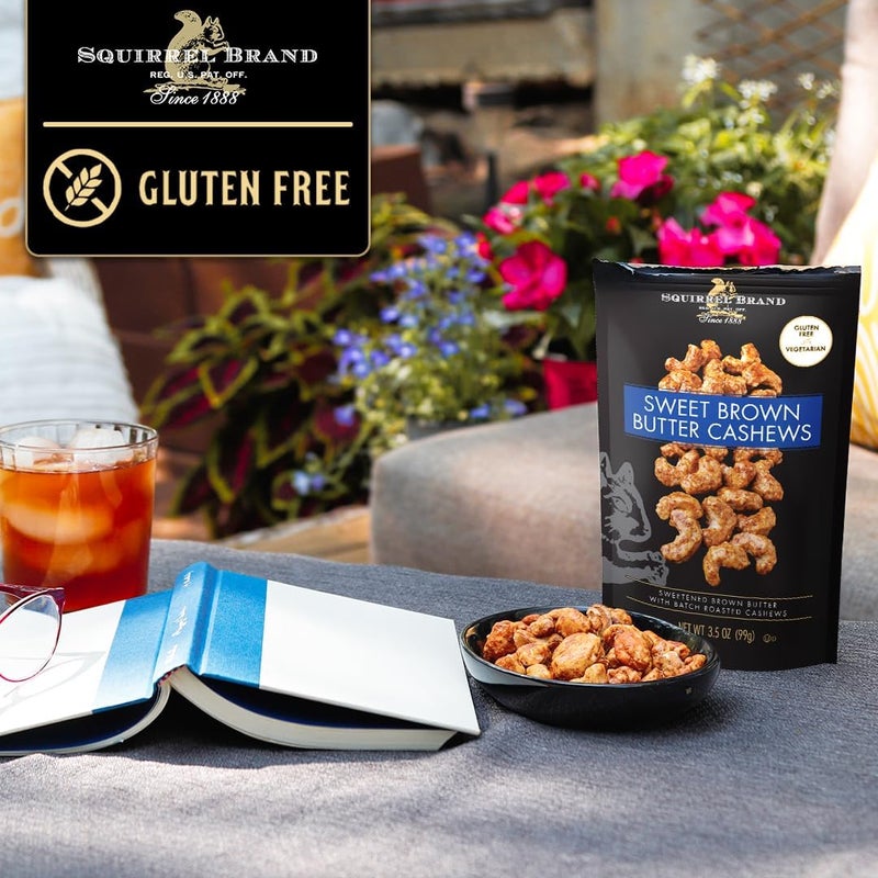 Squirrel Brand Sweet Brown Butter Cashews - 3.5 Ounce Resealable Bag, Gluten Free and Vegetarian Snack - Image 3