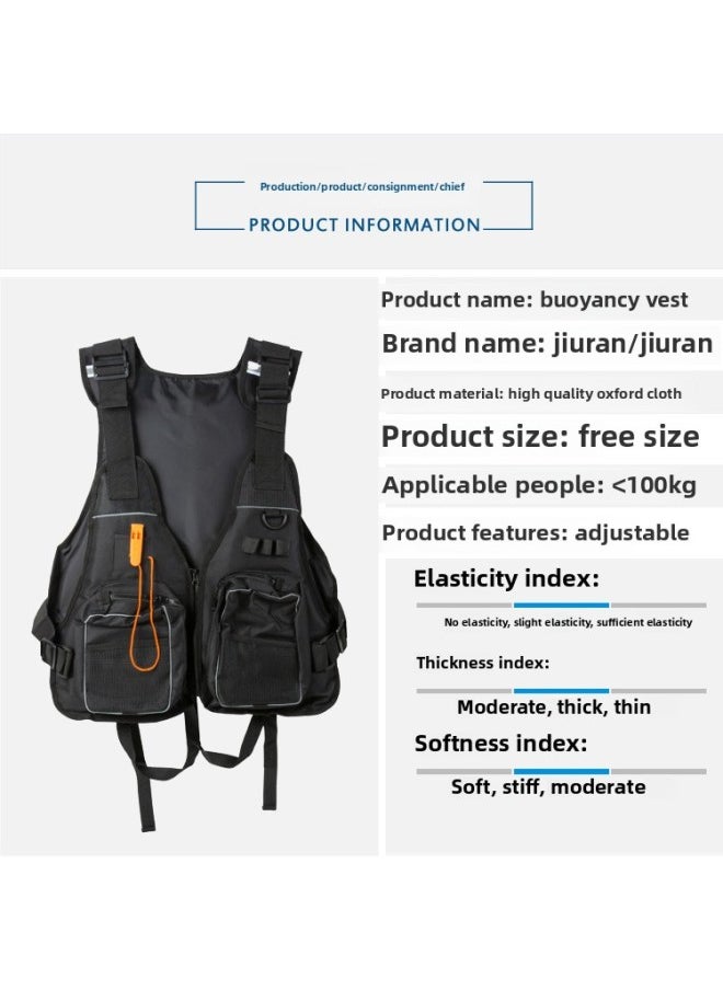 Generic Jiuran Fishing Special Multifunctional Hydro Jacket Life Jacket Multi-Pocket Sanda Fishing Vest Sea Fishing Survival Vest-Color:Red  - Image 4