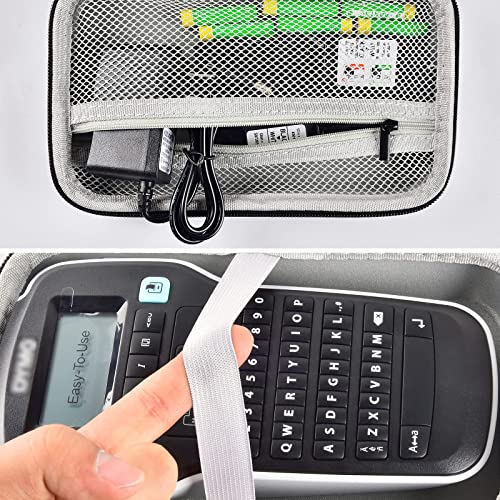Boobowl Case Compatible with DYMO Label Maker Bundle 160/280 - Hard Protective Travel Storage Bag with Mesh Pocket, Elastic Holder & Smooth Zipper, Organizer for Tape Refills, Batteries and Charger (Box Only) - Image 5