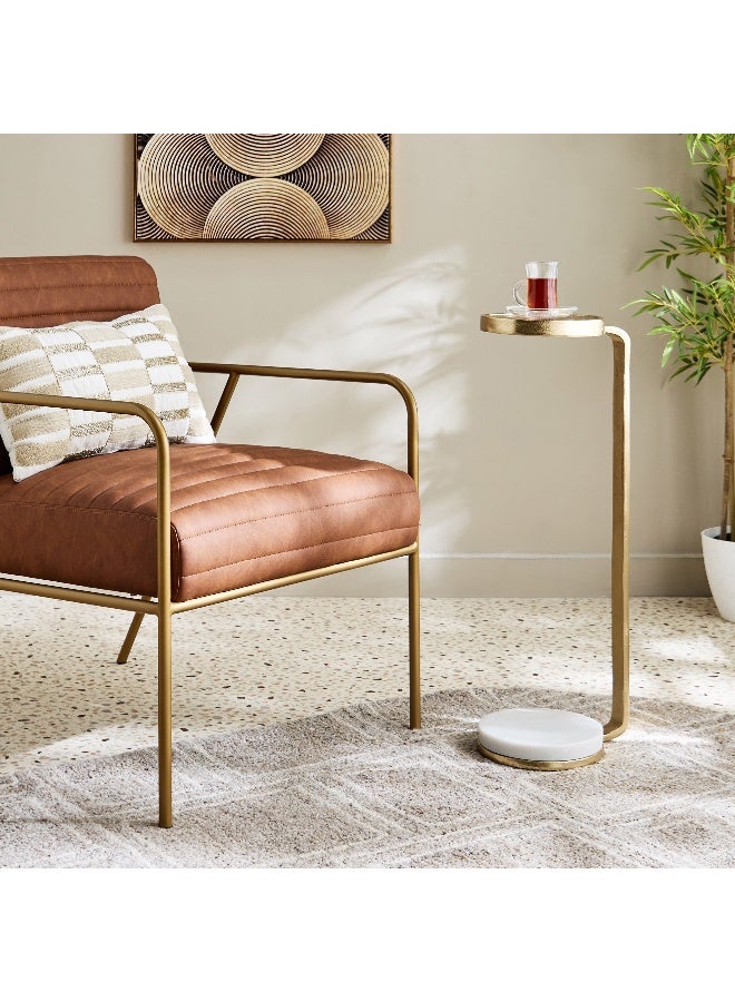 Home Box Lucia Genuine Marble Base Accent Table - Image 5