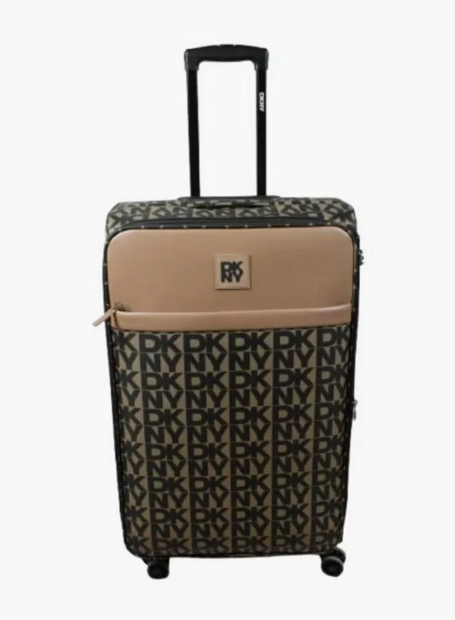 DKNY Monogram Print Softcase Luggage Trolley With Retractable Handle - 28 Inches Check-In Bag