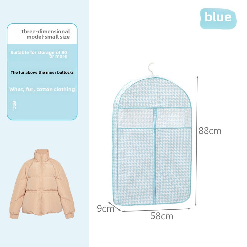 Breathable Garment Storage Dust Cover Bag Blue stereo small size