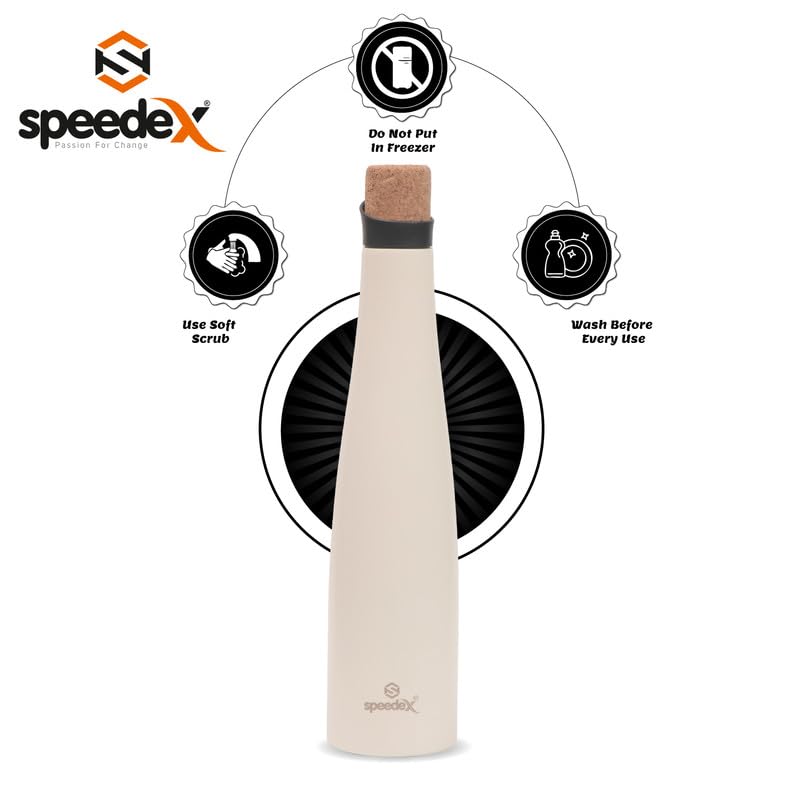 Speedex Thermos Bottle - 500 ML Vacuum Insulated Stainless Steel for Kids, Men, Women - Thermosteel Bottle Ideal for School, Office, Travel Flask for Hot & Cold Beverages - White Colour - Image 4